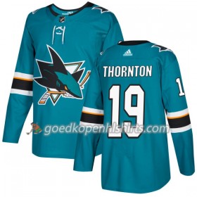 San Jose Sharks Joe Thornton 19 Adidas 2017-2018 Teal Authentic Shirt - Mannen